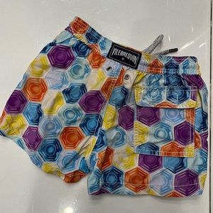 Boys size 6 Vilerbequin bathing suit multi color hexagon print